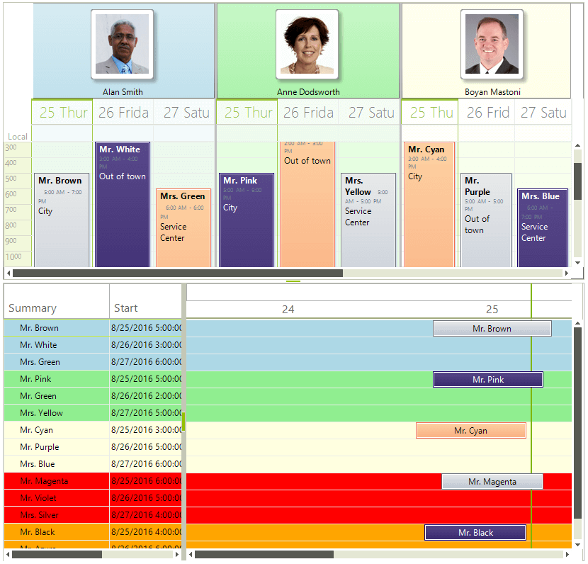 WinForms RadGanttView Integration