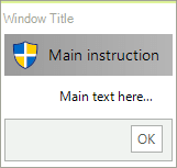 WinForms RadTaskDialog ShieldGrayBar