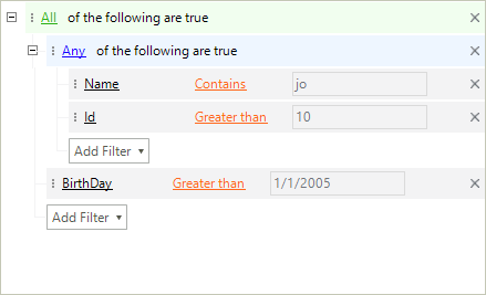 WinForms RadDataFilter Add Button Text