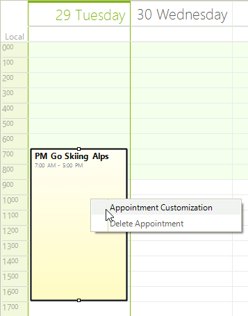 WinForms RadScheduler RadScheduler Appointment Context Menu