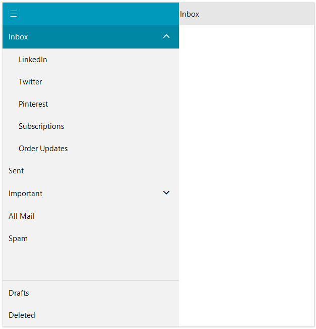 WinForms RadNavigationView Header/Footer