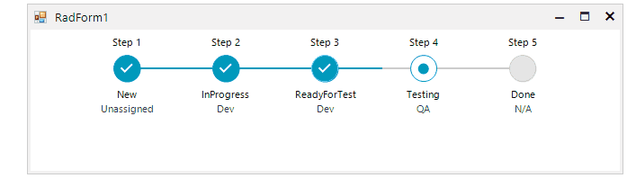 WinForms RadStepProgressBar NavigationStep