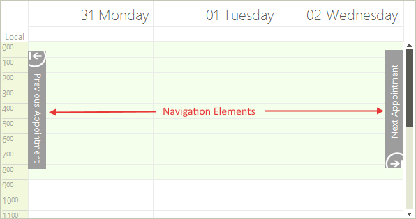 WinForms RadScheduler Navigation Elements