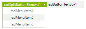 WinForms RadButtonTextBox RadSplitButtonElement