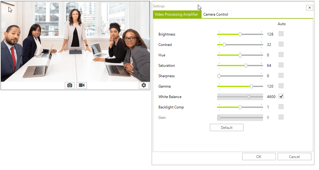 WinForms RadWebcam's Settings Dialog