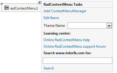 WinForms RadContextMenu Smart Tag