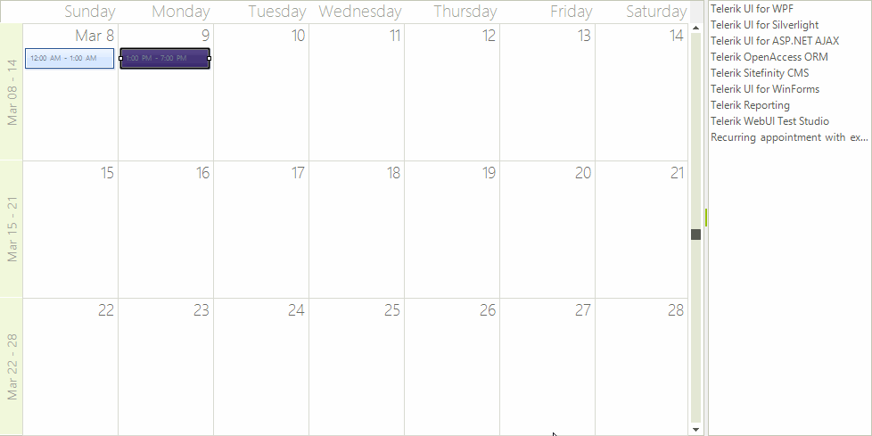 WinForms RadScheduler Using RadDragDropService