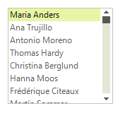 WinForms RadListControl RadListControl Bound at Design time