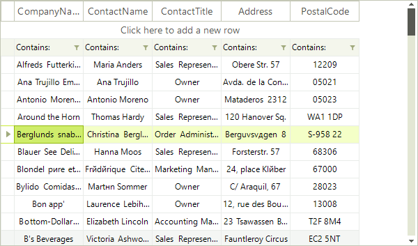 WinForms RadVirtualGrid Row Selection