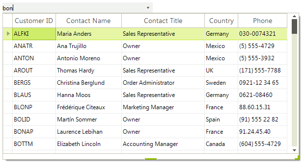 WinForms RadMultiColumnComboBox AutoCompleteModeNone
