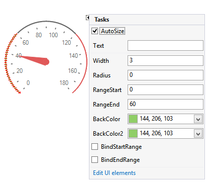 WinForms RadialGaugeArc Arc