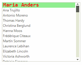 WinForms RadListControl Formatting Items