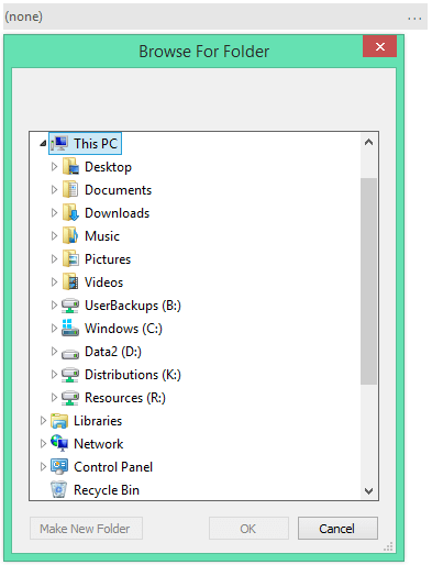 WinForms RadBrowseEditor FolderBrowseDialog