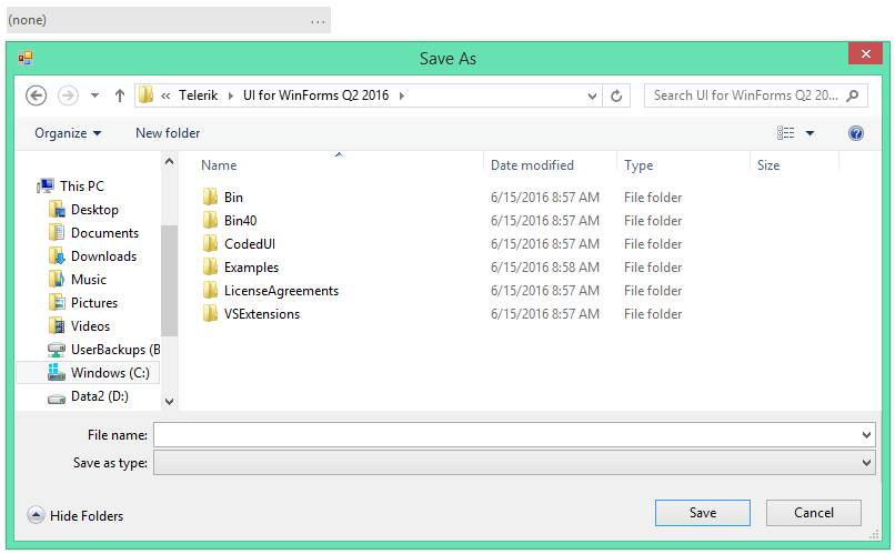 WinForms RadBrowseEditor SaveFileDialog