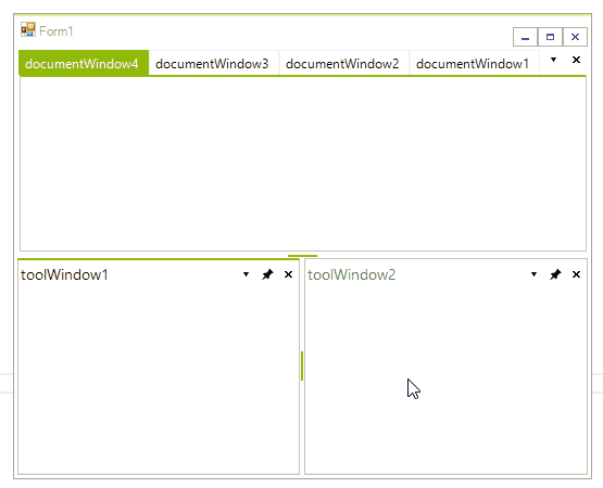 WinForms RadDock Floating a document window