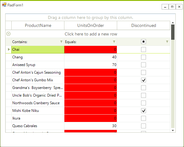 WinForms RadGridView Formatting events
