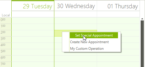 WinForms RadScheduler RadScheduler Cell Context Menu