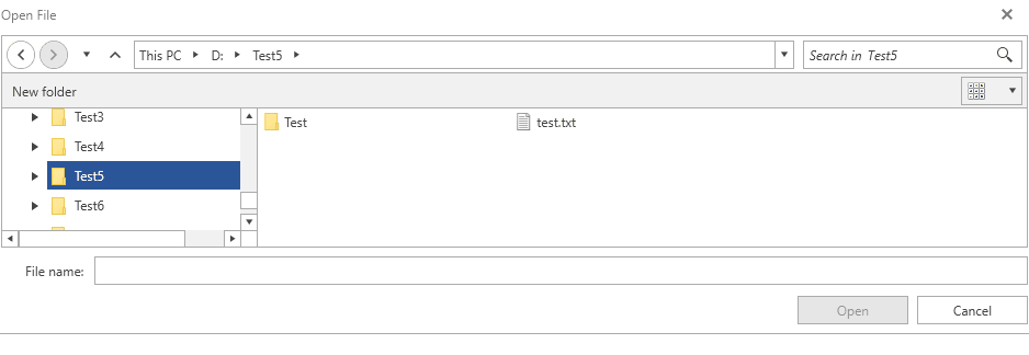 File Dialogs Environment Variables