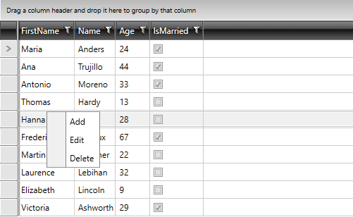 RadContextMenu Icon Column