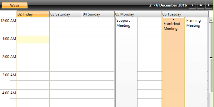 WPF RadScheduleView Modify the start and end of the visible range