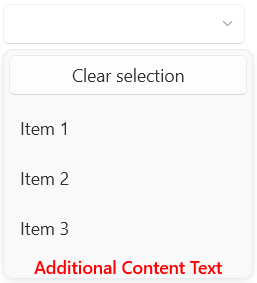 WPF RadComboBox with additional content positioned below the drop-down items