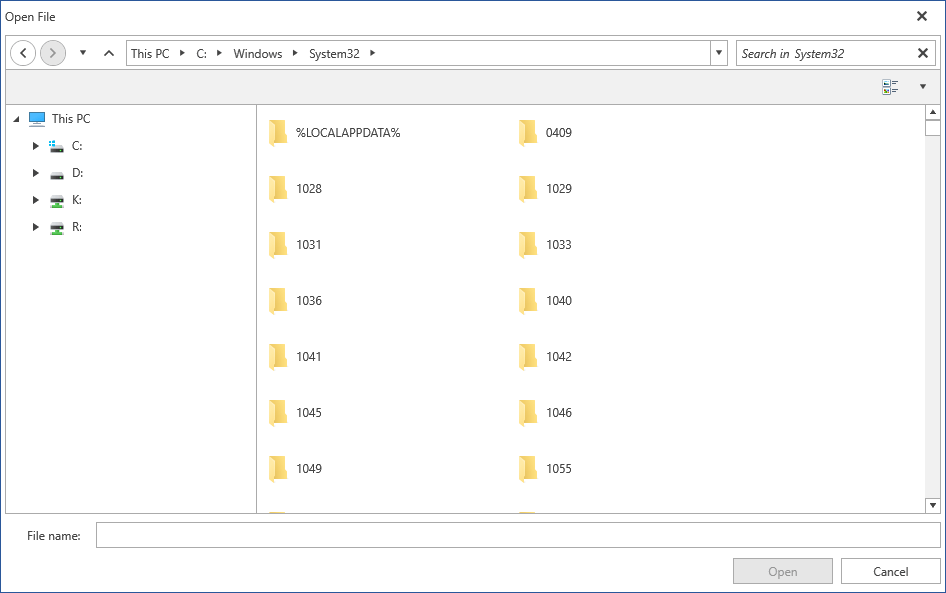 RadOpenFileDialog in Tile view mode