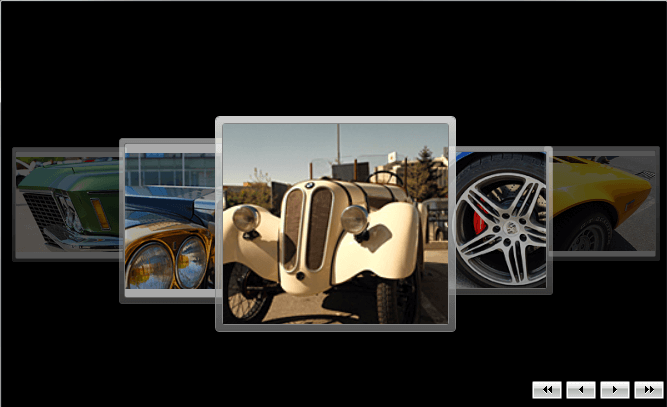 RadCarousel displaying a list of images