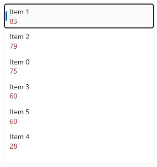 A picture showing sorted RadListBox