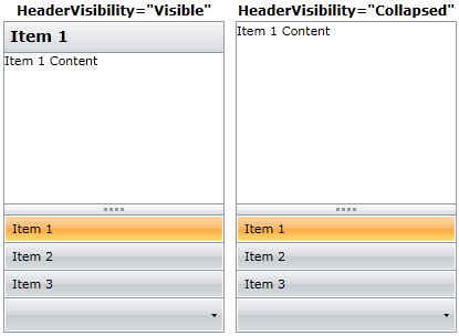 WPF RadOutlookBar Hide the Header Row
