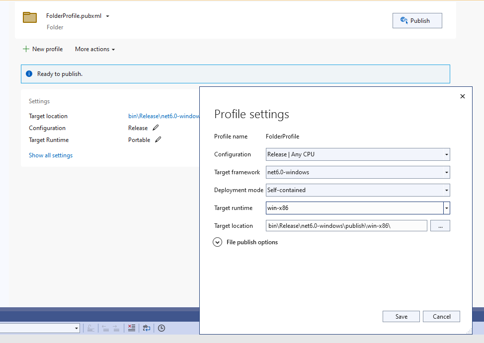 WPF Profile Settings Configuration