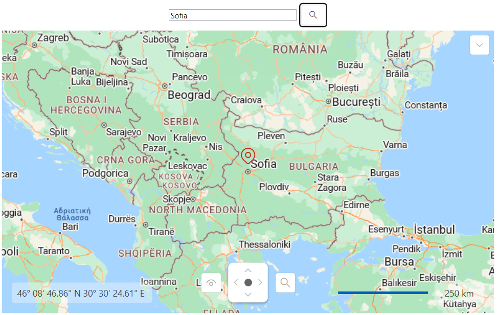 RadMap with AzureMapProvider and geocoding functionality