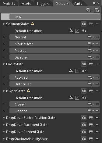 Ribbon View Styling DDButton States