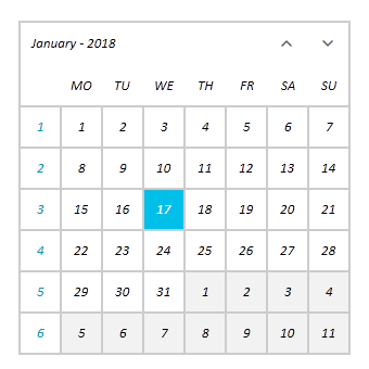 RadCalendar with modified FontSize and FontFamiliy