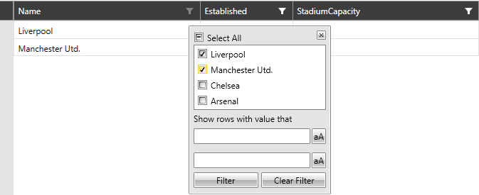 Opening the FilteringControl of RadVirtualGrid