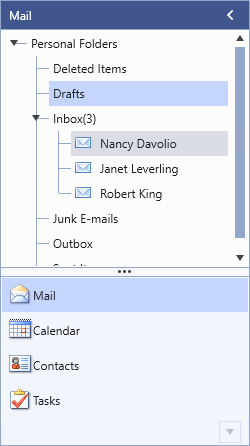 VisualStudio2019 theme colors represented in RadOutlookBar