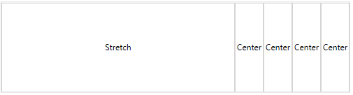 WPF RadLayoutControl Centered items and a single stretched item inserted at the beginning of the children collection