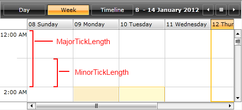 radscheduleview features timeruler week View