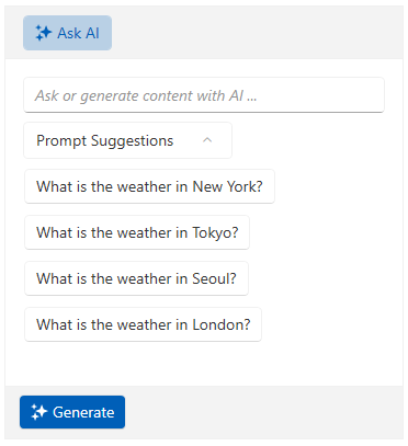 WPF RadAIPrompt with suggestions