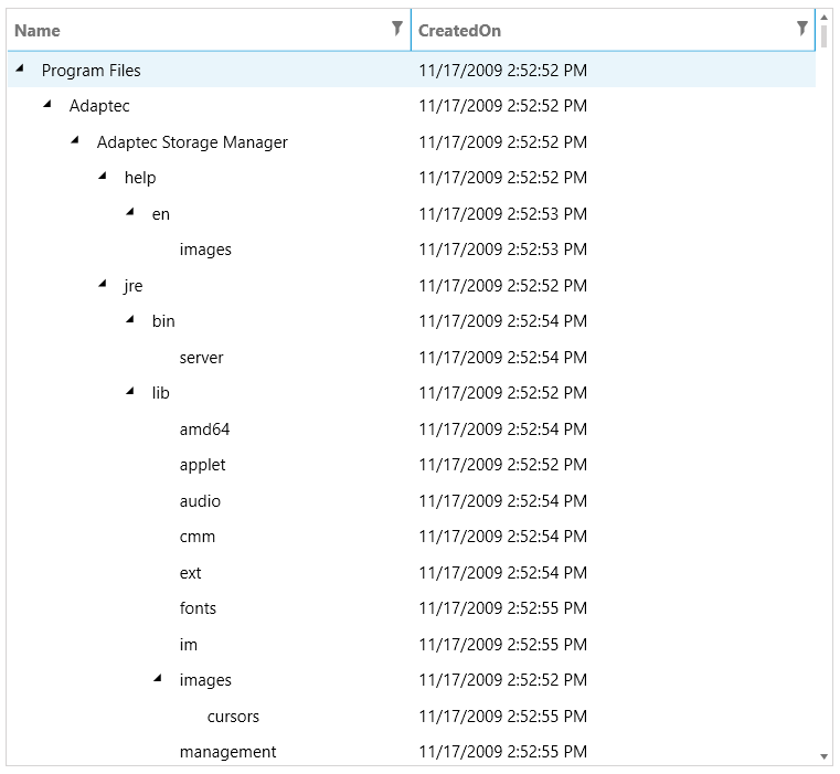 Telerik WPF TreeListView-windows8