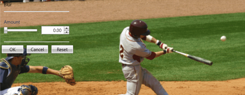 WPF RadImageEditor Blur inline settings UI