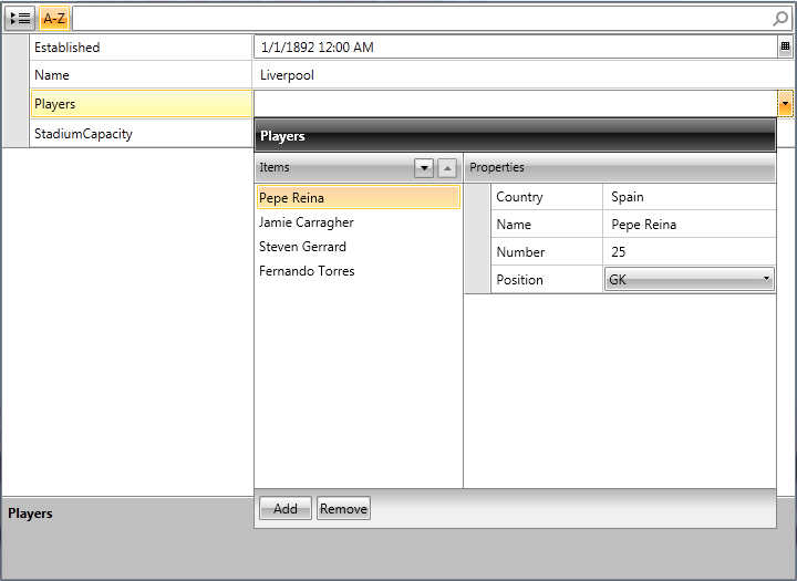 Rad Property Grid Collection Editor Picker