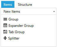 The default toolbox items
