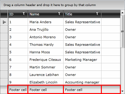 Telerik WPF DataGrid Column Footers 1
