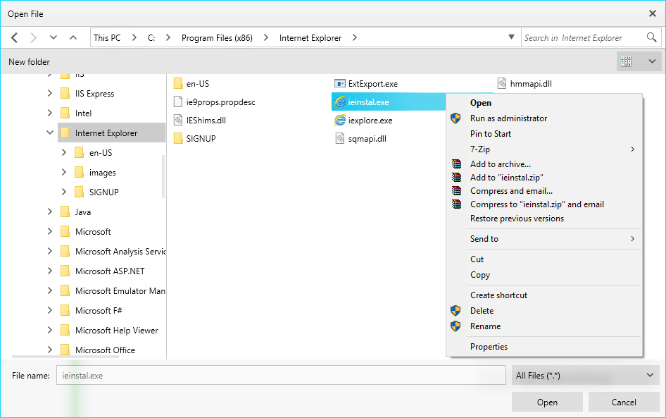 Showing the ContextMenu
