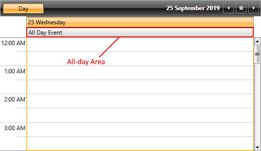 RadScheduleView AllDayArea