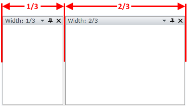 Pane groups with proportional sizes