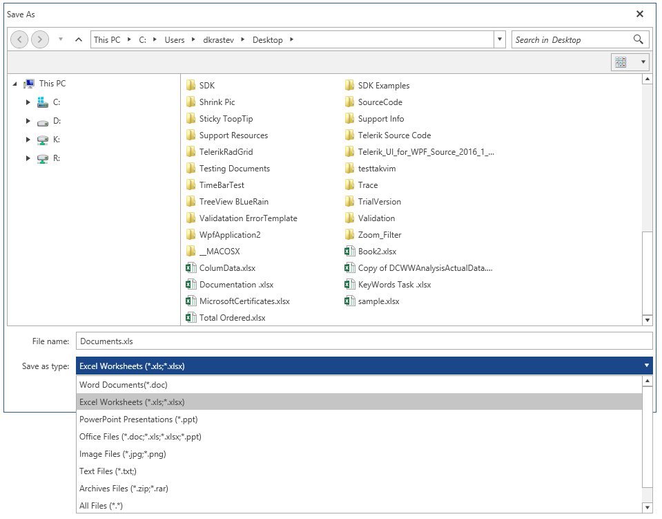 Filter combo box in RadSaveFileDialog