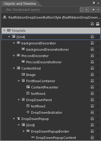 Ribbon View Styling DDButton Control Template