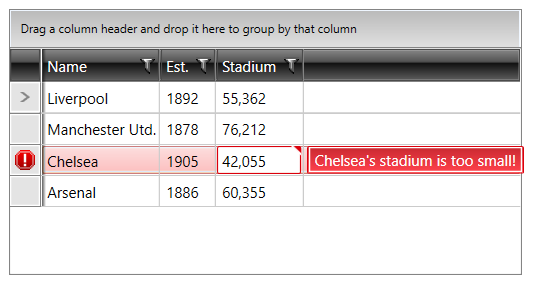 Telerik WPF DataGrid Invalid-Row-