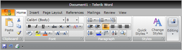 WPF RadRibbonView Quick Access Toolbar Below Ribbon